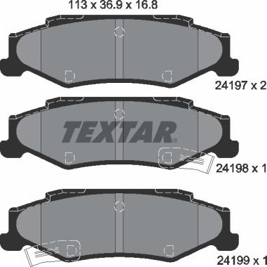 Textar 2419701 - Bremžu uzliku kompl., Disku bremzes onlydrive.pro