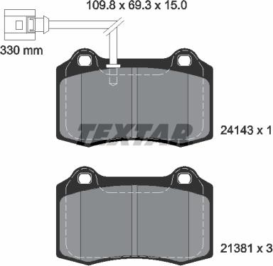 Textar 2414301 - Brake Pad Set, disc brake onlydrive.pro