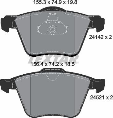 Textar 2414201 - Brake Pad Set, disc brake onlydrive.pro