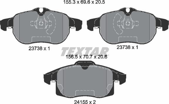 Textar 2415501 - Brake Pad Set, disc brake onlydrive.pro