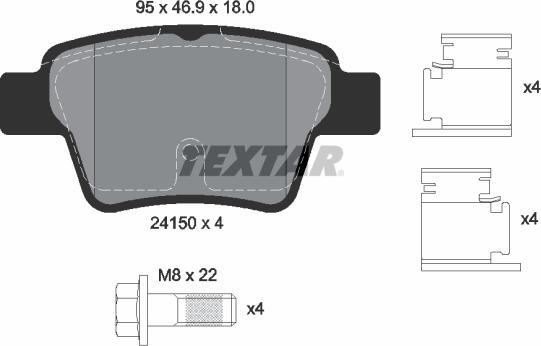 Textar 2415001 - Brake Pad Set, disc brake onlydrive.pro