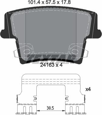 Textar 2416303 - Brake Pad Set, disc brake onlydrive.pro