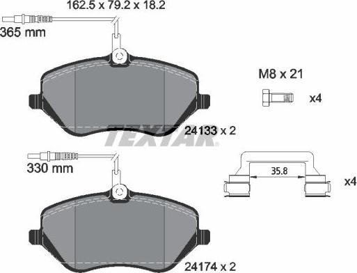 Textar 2413301 - Brake Pad Set, disc brake onlydrive.pro