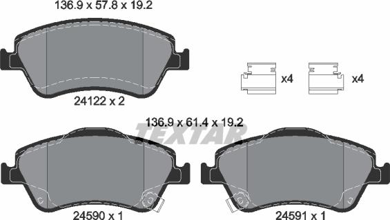 Textar 2412201 - Brake Pad Set, disc brake onlydrive.pro