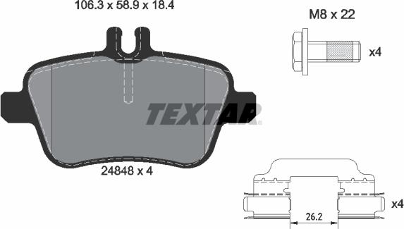 Textar 2484805 - Piduriklotsi komplekt,ketaspidur onlydrive.pro