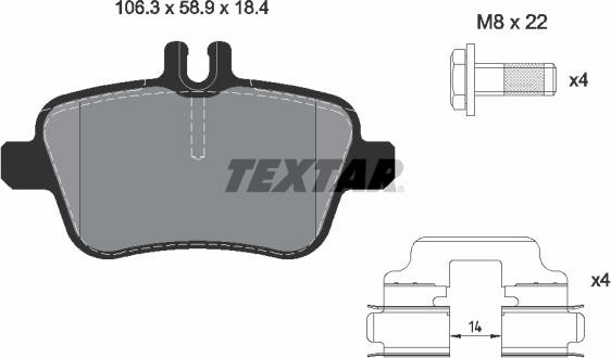 Textar 2484801 - Bremžu uzliku kompl., Disku bremzes onlydrive.pro