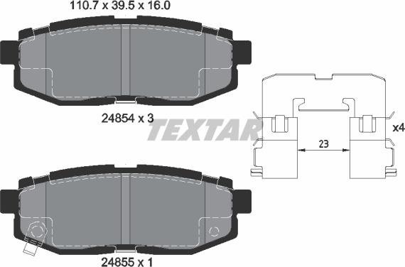 Textar 2485401 - Brake Pad Set, disc brake onlydrive.pro