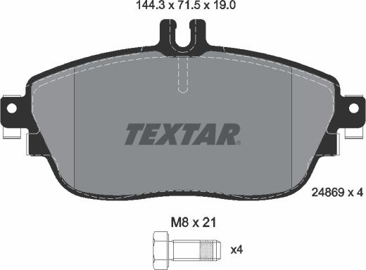 Textar 2486901 - Piduriklotsi komplekt,ketaspidur onlydrive.pro