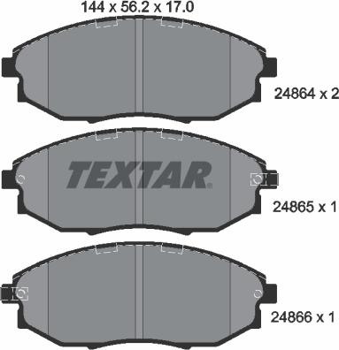 Textar 2486401 - Brake Pad Set, disc brake onlydrive.pro