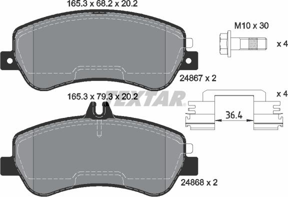 Textar 2486701 - Brake Pad Set, disc brake onlydrive.pro