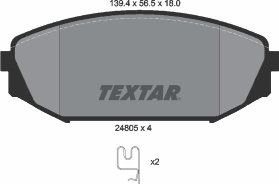 Textar 2480501 - Piduriklotsi komplekt,ketaspidur onlydrive.pro