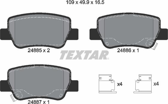 Textar 2488501 - Brake Pad Set, disc brake onlydrive.pro