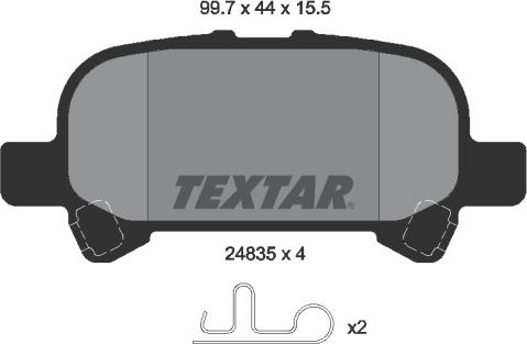 Textar 2483501 - Brake Pad Set, disc brake onlydrive.pro