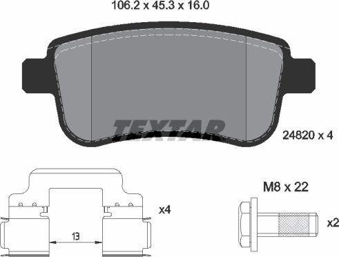 Textar 2482001 - Brake Pad Set, disc brake onlydrive.pro