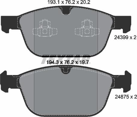 Textar 2439901 - Brake Pad Set, disc brake onlydrive.pro