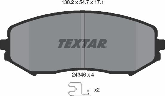 Textar 2434601 - Brake Pad Set, disc brake onlydrive.pro