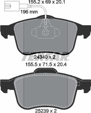 Textar 2434001 - Piduriklotsi komplekt,ketaspidur onlydrive.pro