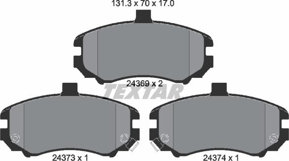 Textar 2436901 - Piduriklotsi komplekt,ketaspidur onlydrive.pro