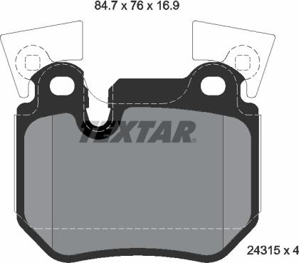 Textar 2431501 - Piduriklotsi komplekt,ketaspidur onlydrive.pro