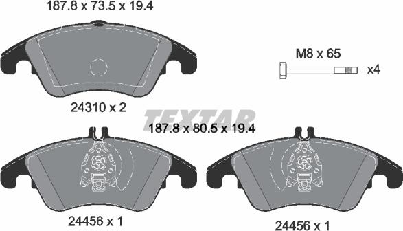 Textar 2431001 - Piduriklotsi komplekt,ketaspidur onlydrive.pro