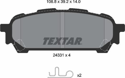 Textar 2433101 - Brake Pad Set, disc brake onlydrive.pro