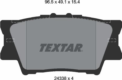 Textar 2433801 - Stabdžių trinkelių rinkinys, diskinis stabdys onlydrive.pro