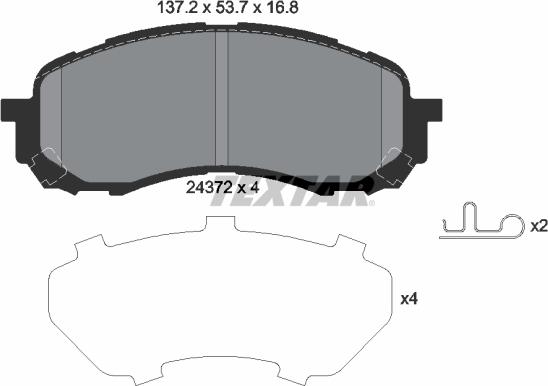 Textar 2437201 - Brake Pad Set, disc brake onlydrive.pro