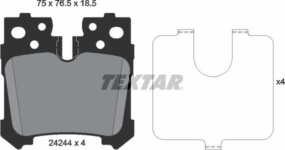 Textar 2424401 - Bremžu uzliku kompl., Disku bremzes onlydrive.pro