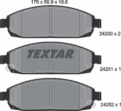 Textar 2425001 - Brake Pad Set, disc brake onlydrive.pro