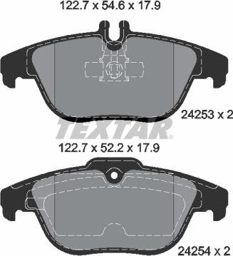 Textar 2425301 - Stabdžių trinkelių rinkinys, diskinis stabdys onlydrive.pro