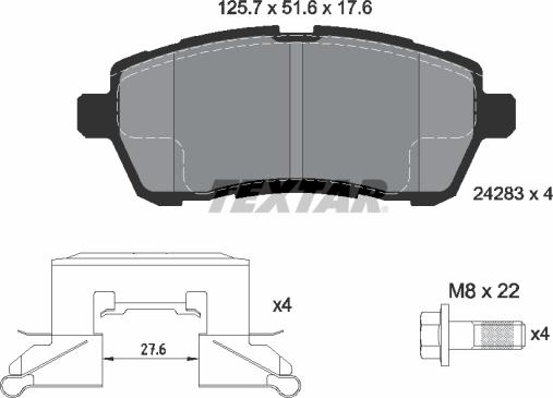 Textar 2428302 - Brake Pad Set, disc brake onlydrive.pro