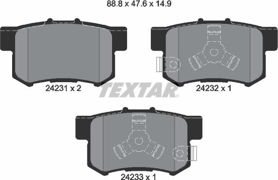 Textar 2423101 - Brake Pad Set, disc brake onlydrive.pro