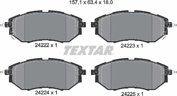 Textar 2422201 - Brake Pad Set, disc brake onlydrive.pro