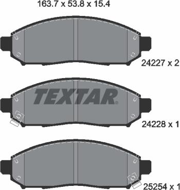 Textar 2422704 - Stabdžių trinkelių rinkinys, diskinis stabdys onlydrive.pro