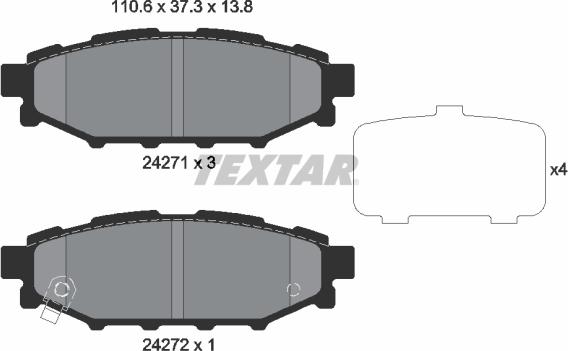 Textar 2427101 - Brake Pad Set, disc brake onlydrive.pro