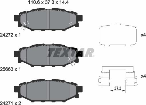 Textar 2427201 - Brake Pad Set, disc brake onlydrive.pro