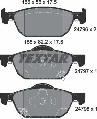 Textar 2479601 - Brake Pad Set, disc brake onlydrive.pro