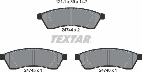 Textar 2474401 - Brake Pad Set, disc brake onlydrive.pro