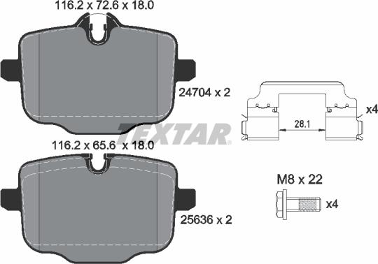 Textar 2470401 - Piduriklotsi komplekt,ketaspidur onlydrive.pro