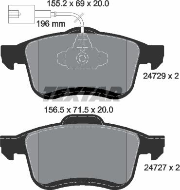 Textar 2472901 - Brake Pad Set, disc brake onlydrive.pro