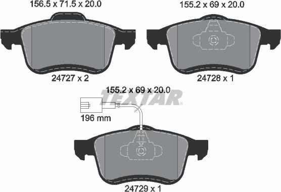 Textar 2472701 - Brake Pad Set, disc brake onlydrive.pro