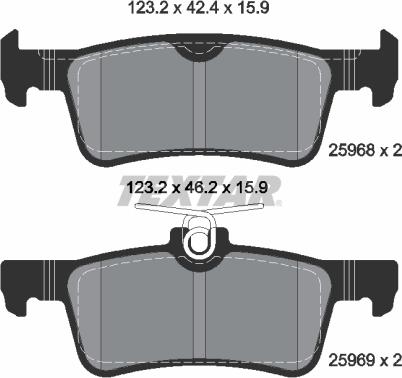 Textar 2596801 - Brake Pad Set, disc brake onlydrive.pro