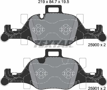 Textar 2590001 - Brake Pad Set, disc brake onlydrive.pro