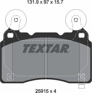 Textar 2591501 - Brake Pad Set, disc brake onlydrive.pro