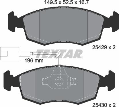 Textar 2542901 - Piduriklotsi komplekt,ketaspidur onlydrive.pro