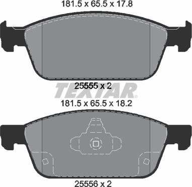 Textar 2555501 - Piduriklotsi komplekt,ketaspidur onlydrive.pro