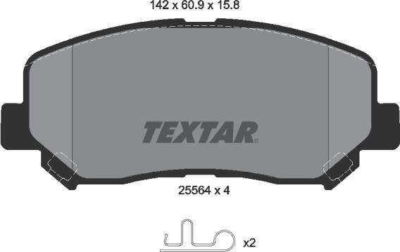 Textar 2556401 - Brake Pad Set, disc brake onlydrive.pro