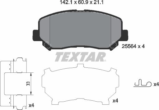 Textar 2556403 - Brake Pad Set, disc brake onlydrive.pro