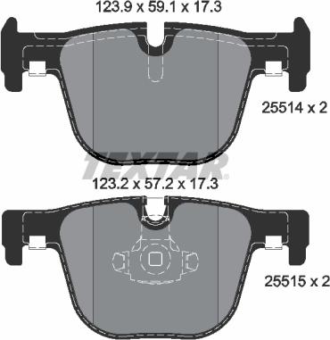 Textar 2551401 - Stabdžių trinkelių rinkinys, diskinis stabdys onlydrive.pro