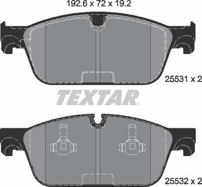 Textar 2553101 - Stabdžių trinkelių rinkinys, diskinis stabdys onlydrive.pro